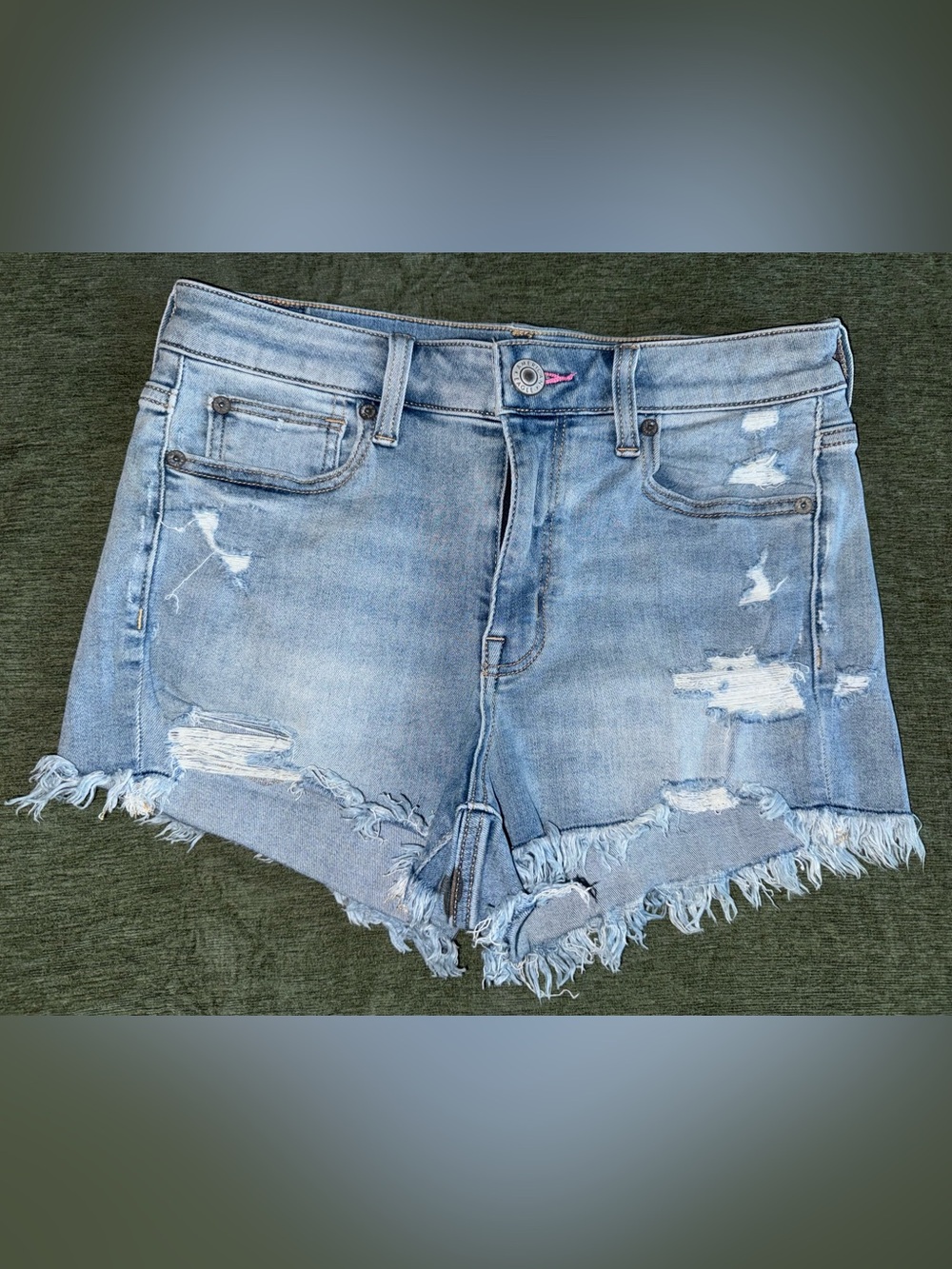American Eagle Outfitters Light Blue Distressed Denim Cutoff Shorts